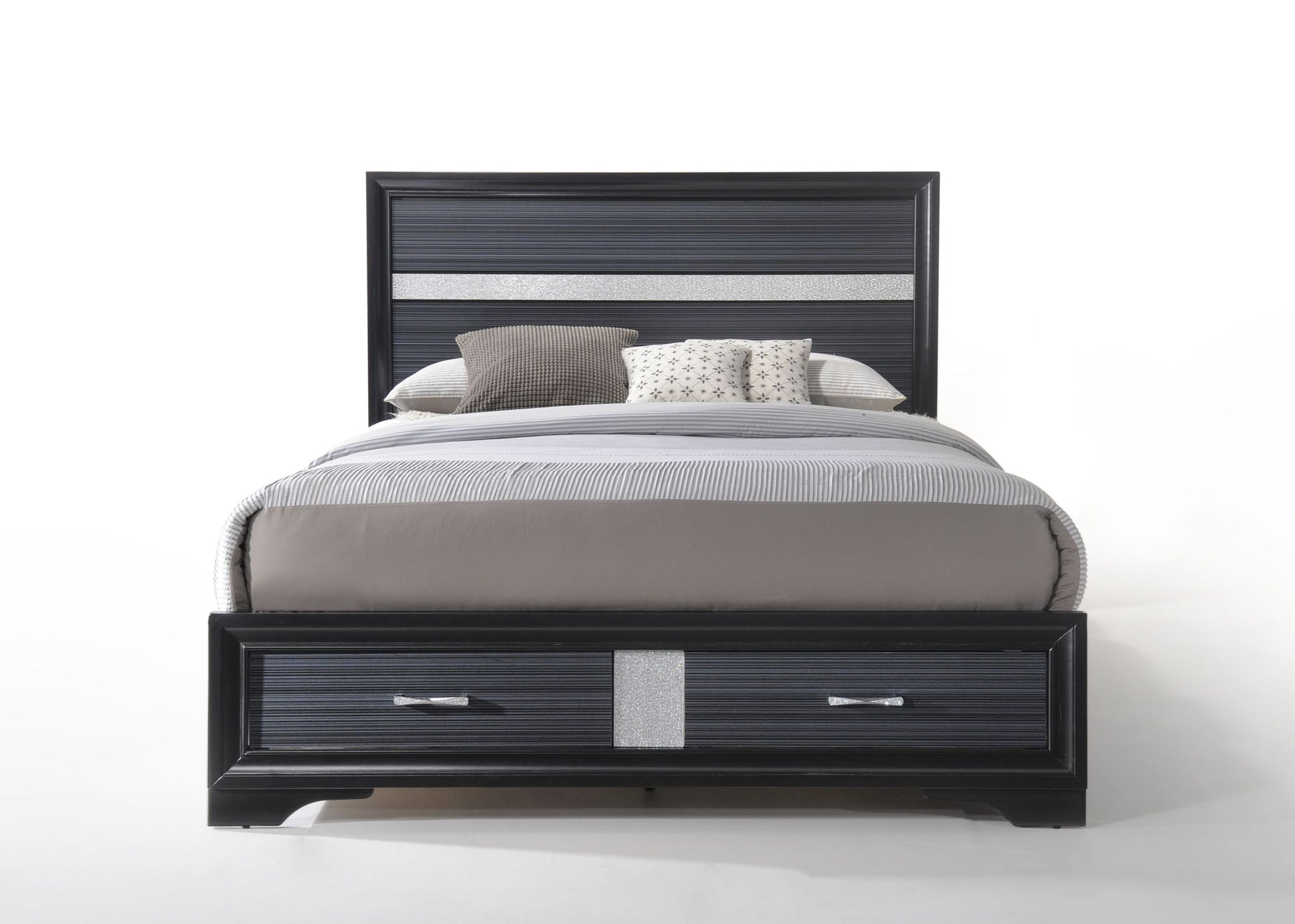 Black Queen Bed With Storage Box Spring Required Queen Black Wood Contemporary Wood