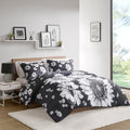 Floral Reversible Comforter Set Queen Multicolor Polyester