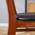 Table And Chair Set, Ancient Style Solid Wood Dining Table, Imitation Rattan Table Legs, Beautiful Simple Solid Wood Dining Chair, Perfect For Dinner, Meetings, Home And Office Decoration Walnut Rubber Wood