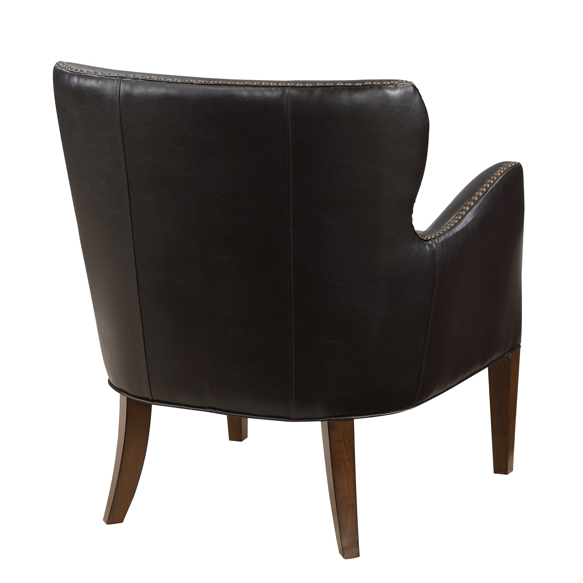Daniela Deep Brown High Leg Slope Arm Chair Brown Foam Faux Leather