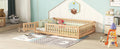 Full Size Bed Floor Bed With Safety Guardrails And Door For Kids, Natural Old Sku: W158090693 Full Natural Pine