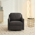 Dark Grey 360 Degree Swivel Rotating Accent Chair With Usb And Magazine Book For Living Room And Hotel Bed Room,Upholstered Accent Chair With Cooper Nail Dark Grey White Primary Living Space American Design,Classic,Modern Pine Foam Wood Fabric