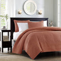 3 Piece Reversible Quilt Set Clay Red King Cal King Red Polyester