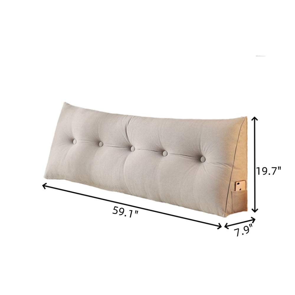 Large Bolster Triangular Headboard Wedge Backrest Positioning Support Bed Rest Reading Pillows Headboard Wedge Pillows With Removable Coverchristmas Selections, Christmas Gift Grey Polyester Blend