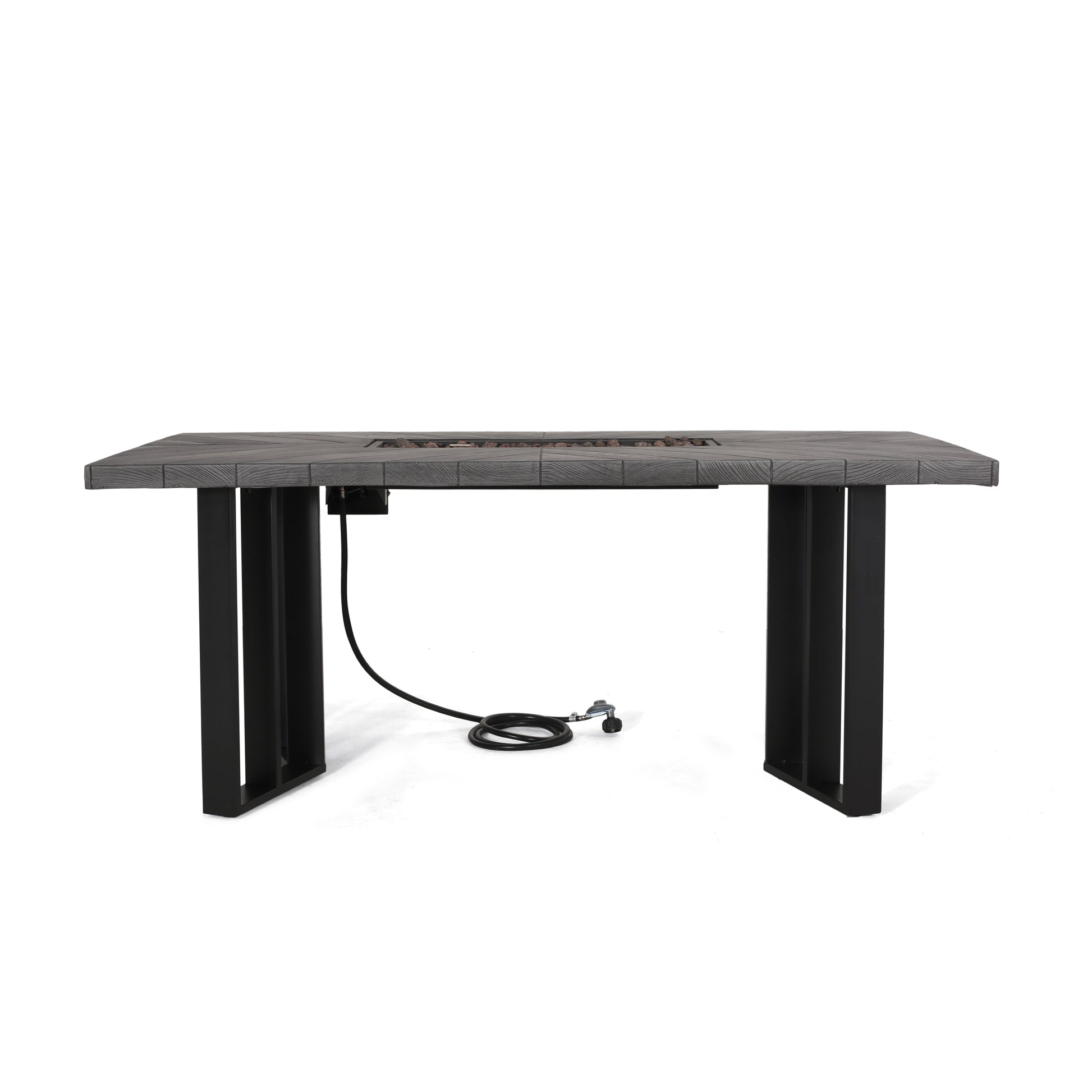 Jett Dining Fire Table Top 40,000Btu Tank Outside Grey Magnesium Oxide