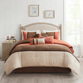 7 Piece Faux Suede Comforter Set Coral King King Coral Polyester