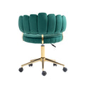 Coolmore Velvet Home Office Desk Chair, Modern Cute Computer Chair, Wheels Swivel Height Adjustable Swivel Task Chair For Home Office Emerald Velvet Emerald Primary Living Space Foam Velvet