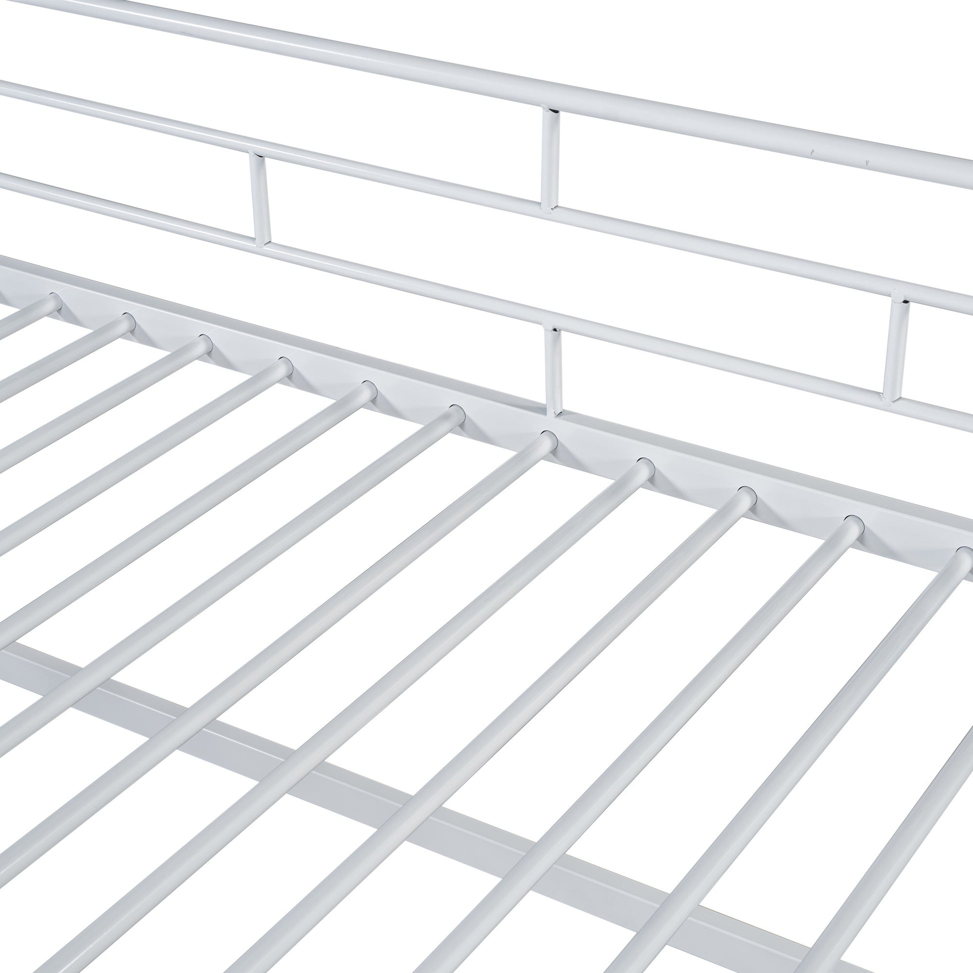 Mid Loft Bed With Storage Stairs, Twin, White Twin White Mdf Metal