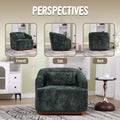 Coolmore Swivel Barrel Chair, Comfy Round Accent Sofa Chair For Living Room, 360 Degree Swivel Barrel Club Chair, Leisure Arm Chair For Nursery, Hotel, Bedroom, Office, Lounge Emerald Emerald Primary Living Space Foam Chenille