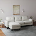 Living Room Furniture With Polyester Fabric L Shape Couch Corner Sofa For Small Space Beige Beige Foam Polyester 3 Seat