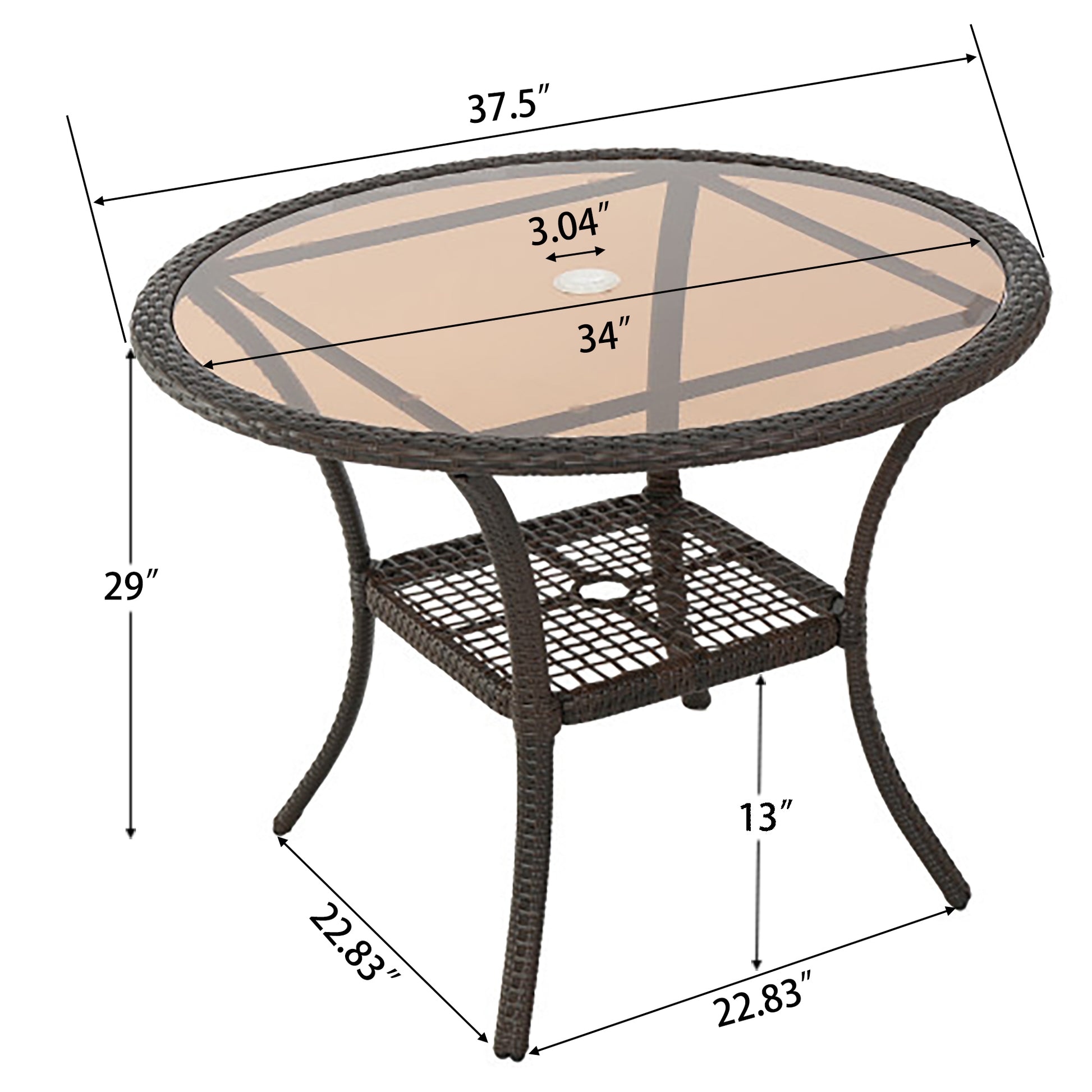 Outdoor Resin Table, Old Version 56225.00Tblbrn Brown Resin