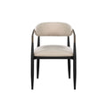 Beige And Black Armchair With Open Back Set Of 2 Solid Beige Black Dining Room Side Chair Solid Back Set Of 2 Wood Fabric