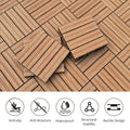 Wood Plastic Composite Deck Tiles Set Of 20Pcs, Diy Interlocking Decking Tiles, Floor Tile, Durable, Maintenance, Waterproof, Indoor Outdoor, 12X12In Wood Color Wood Modern Plastic Wood Plastic