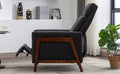 Wood Framed Pu Leather Recliner Chair Adjustable Home Theater Seating With Thick Seat Cushion And Backrest Modern Living Room Recliners, Black Old Sku:Pp289527Aab Black Pu Pu