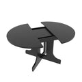 Dining Table For Farmhouse Kitchen 59X43 Inch Expandable Oval Table Top With Removable Leaf Trestle X Shaped Base Black Black Seats 6 Dining Room Floor Mount Round Kitchen & Dining Tables Laminated