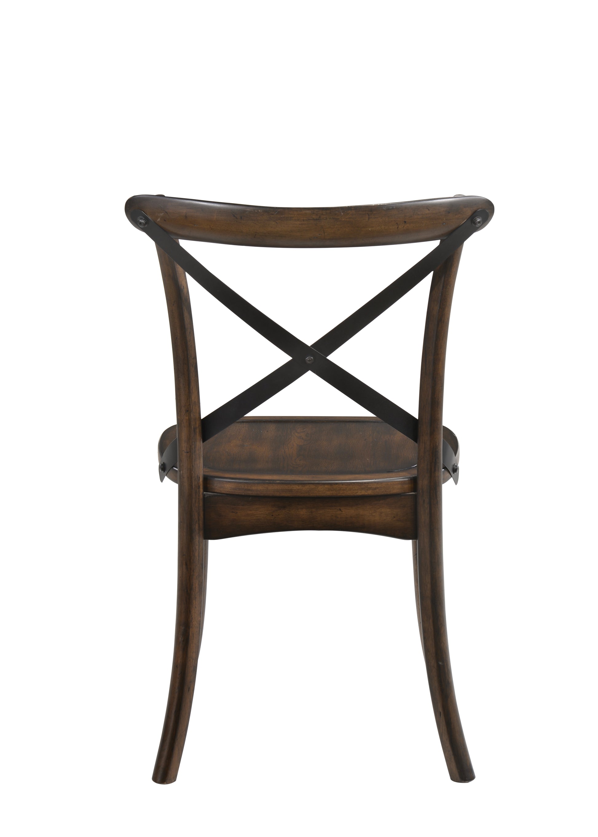 Kaelyn Dark Oak & Black Metal Finish Side Chair Set Of 2 Dark Oak Synthetic Wood