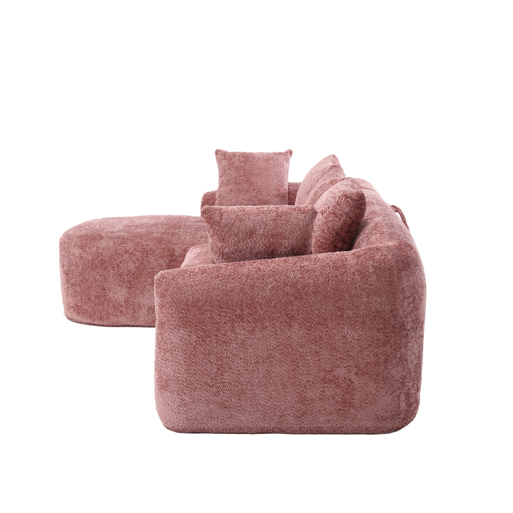 Coolmore Boucle Sofa 3 Seater For Living Room Oversized Comfy Sofa L Shape Sofa Couch With Chaise Home Furniture Sleeper Sectional Sofa For Apartment, Office Left Hand Facing Pink Pink Primary Living Space Foam Boucle 3 Seat