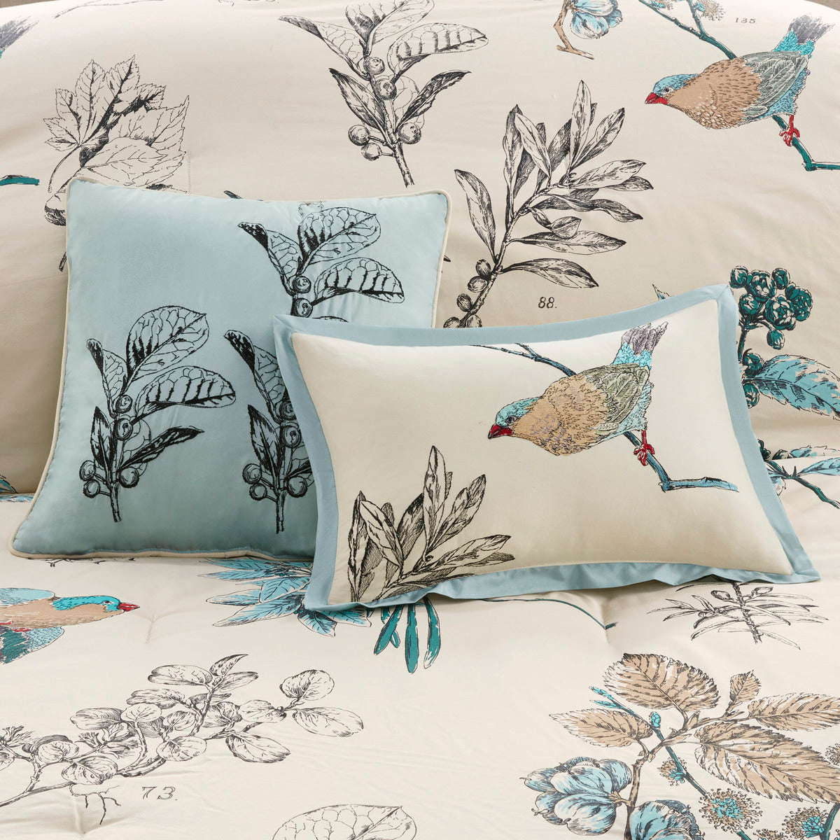 7 Piece Printed Cotton Twill Comforter Set Khaki King King Khaki Cotton