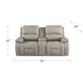 Westminster Power Headrest Zero Gravity Reclining Loveseat With Console Stone Gray Memory Foam Genuine Leather