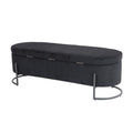 Coolmore Storage Ottoman,Bedroom End Bench,Upholstered Fabric Storage Ottoman With Safety Hinge, Entryway Padded Footstool, Ottoman Bench For Living Room & Bedroom Black Foam Velvet