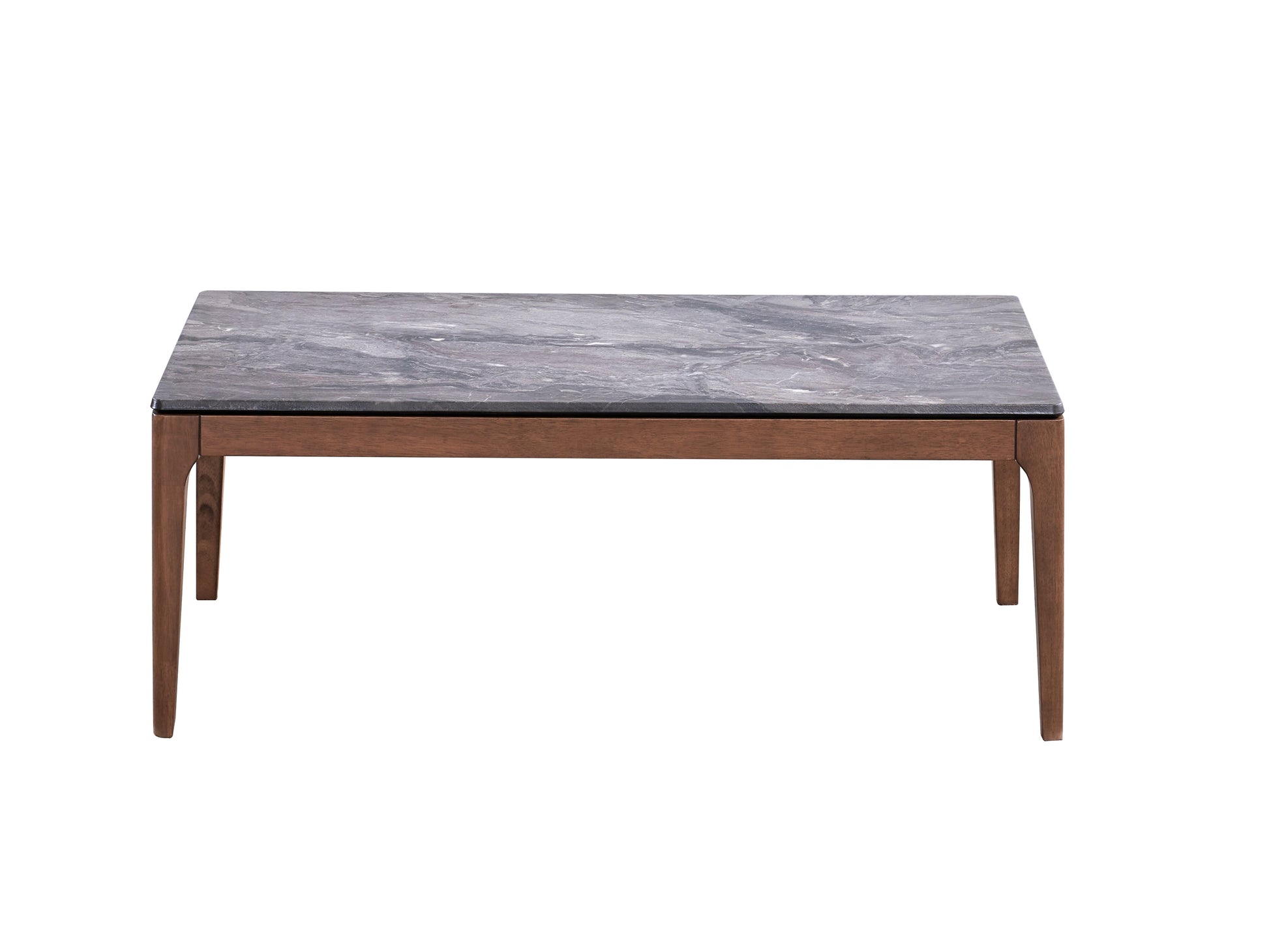 Bevis Coffee Table, Engineered Stone & Walnut Finish Lv02645 Walnut Wood Metal