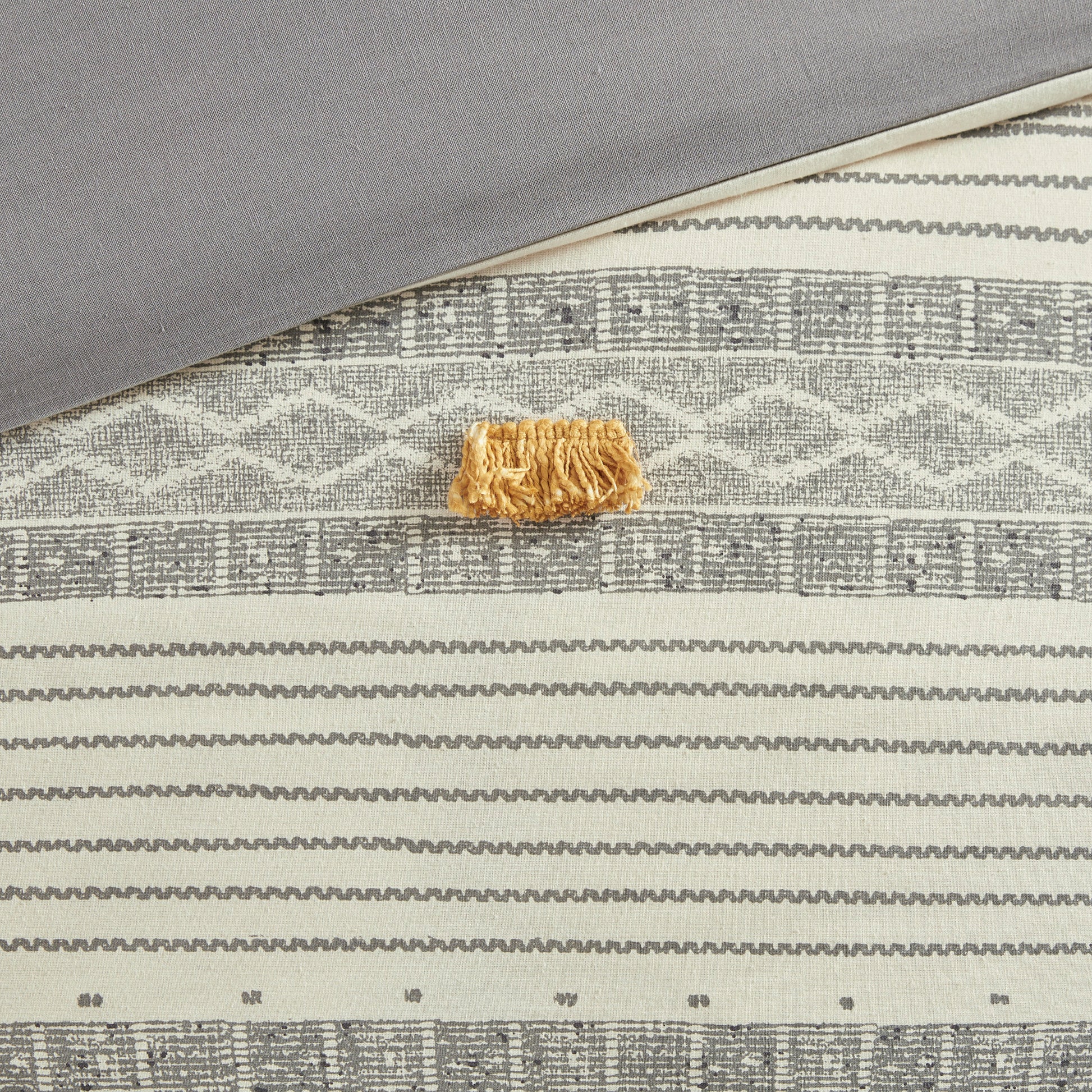 3 Piece Cotton Comforter Set Gray Yellow Full Queen Queen Gray Yellow Cotton