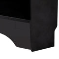 Minimalist Corner Hall Tree With Shoe Bench, Versatile Entryway Coat Rack With 4 Hooks, Corner Cabinet With Adjustable Shelf For Hallway, Living Room, Black, 29.5''W*71.6''H Black Particle Board