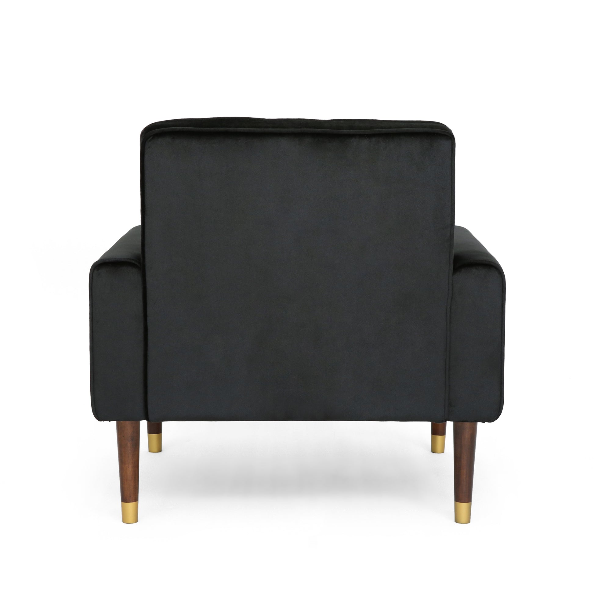 Mirod Comfy Arm Chair With Tufted Backmodern For Living Room, Bedroom And Study Black Velvet