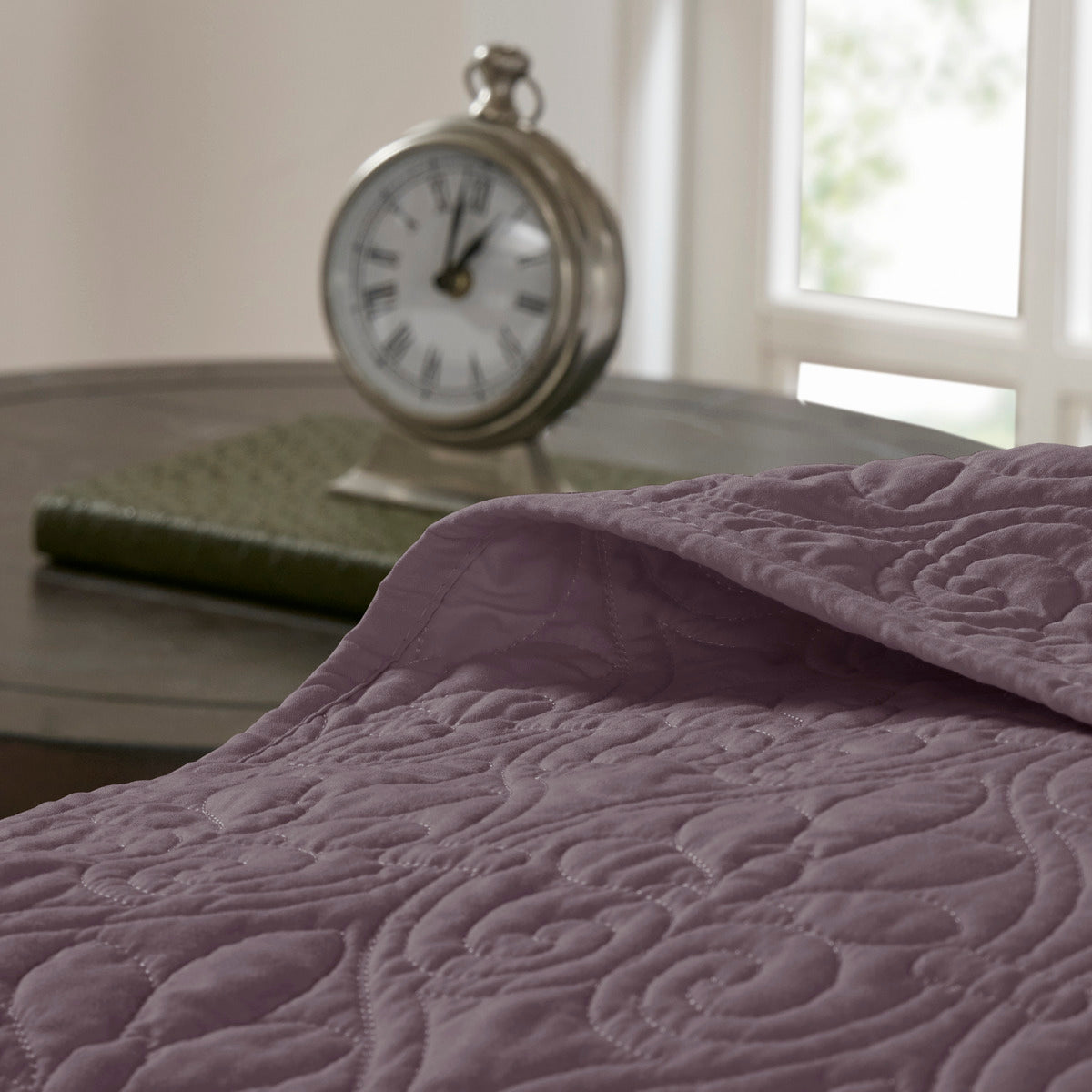 Reversible Bedspread Set Purple King Purple Cotton