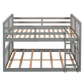 Full Over Full Bunk Bed With Ladder, Gray Old Sku :Lp000207Aae Full Gray Solid Wood