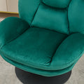 39A Rocking And Swivel Leisure Chair Lounge Chair Velvet Green Color With Ottoman Green Velvet