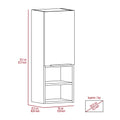 Milwaukee Medicine Cabinet, Two Shelves, Single Door Cabinet, Two Interior Shelves Beige 1 4 Bathroom Wall Mounted Modern Mdf Engineered Wood