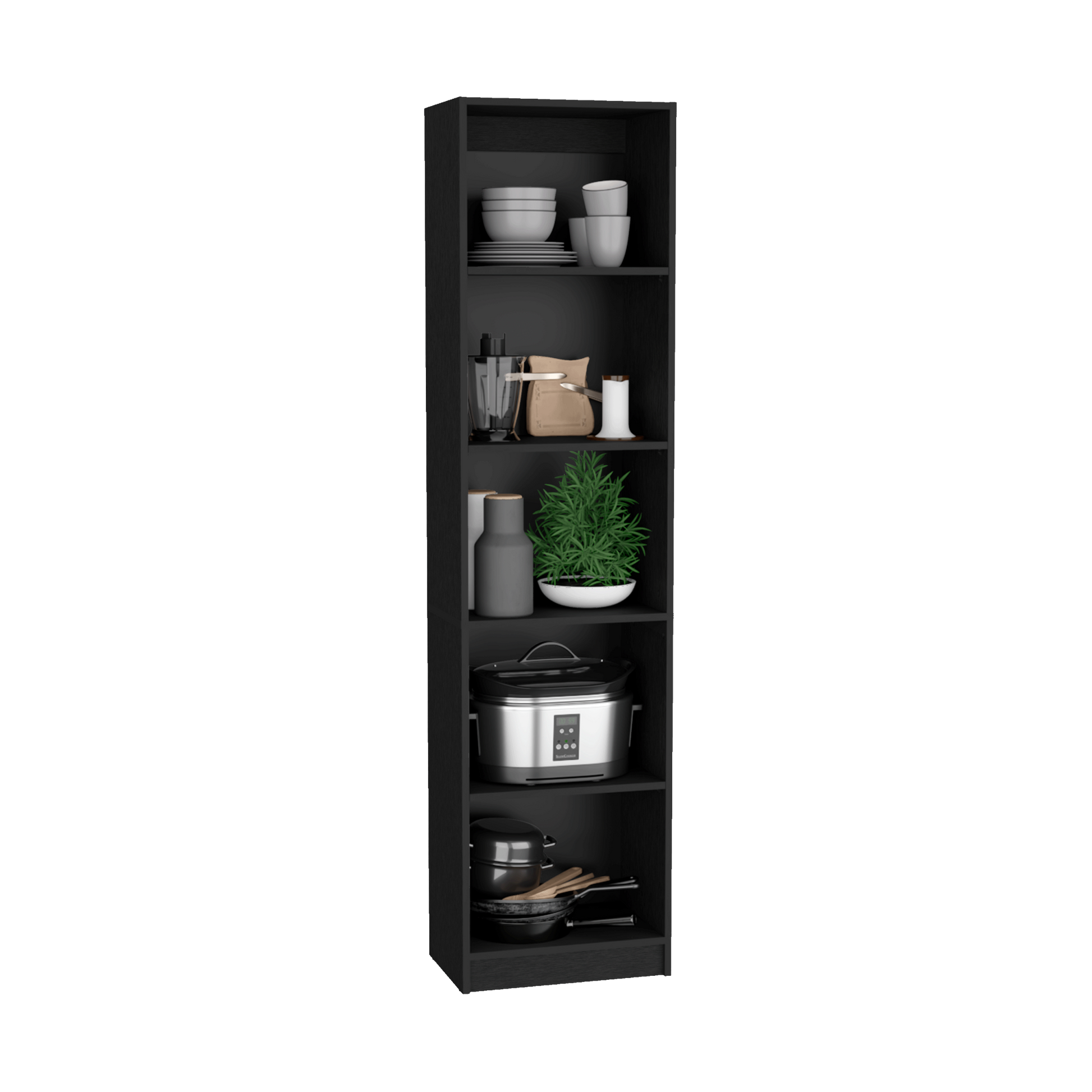 2 Piece Bookcase Living Room Set, Storage Cabinet, 42" Wide And 9 Shelves Black Black Particle Board