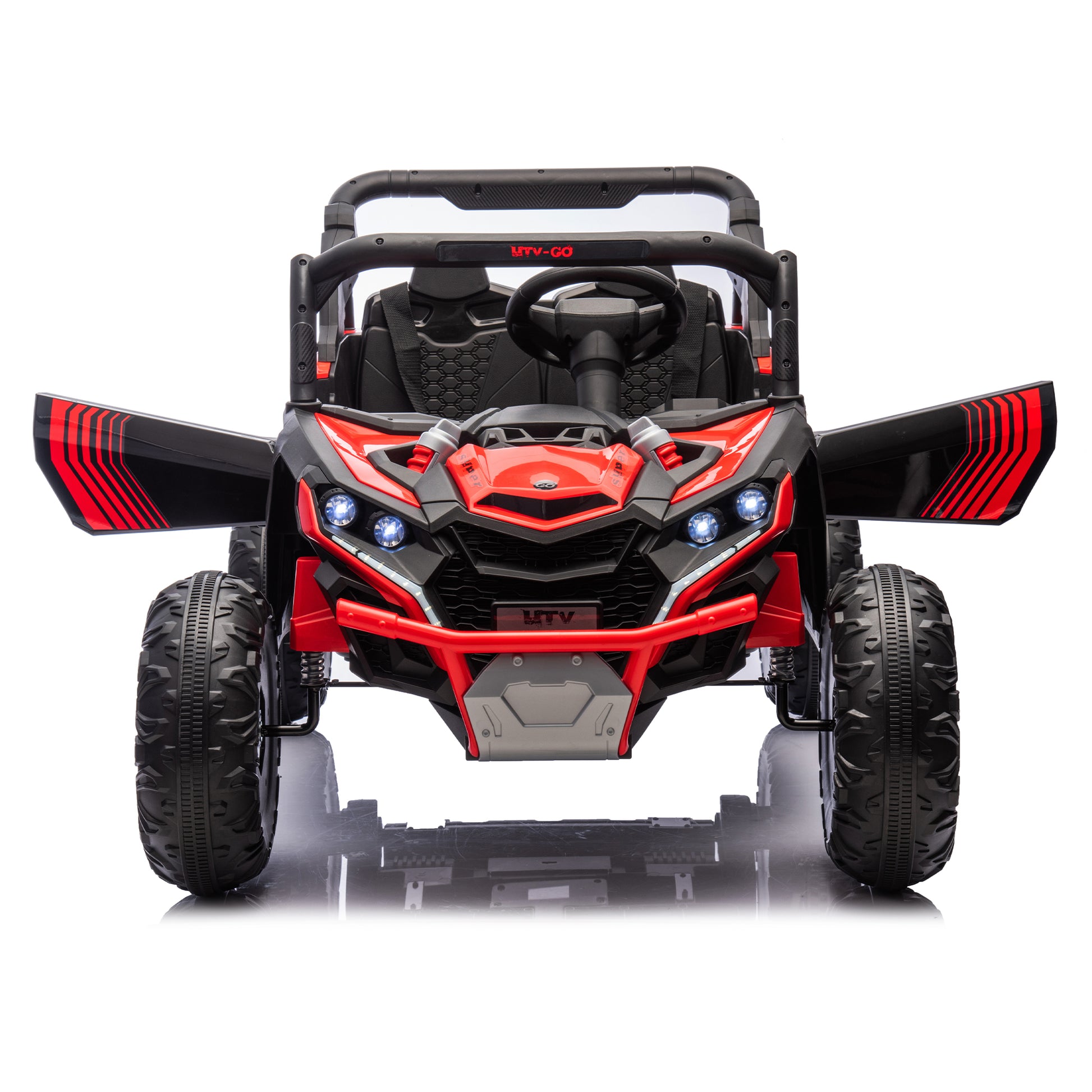 24V Two Seater Kids Ride On Utv W Parents Remote Control,Four Wheel Suspension,Slow Start,Large Wheel Design,Anti Collision Bar,Storage Space,Music,Usb,Bluetooth,Volume Control,Led Lights For Kids 3