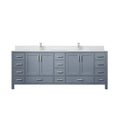 Dark Grey Double Bath Vanity 84 In. W X 22 In. D, White Quartz Top, And Faucet Set Dark Grey Plywood Wood