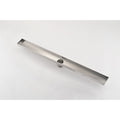 24 Inches Linear Shower Drain With Removable Quadrato Pattern Grate, 304 Stainless Shower Drain Included Hair Strainer And Leveling Feet Brushed Nickel Stainless Steel