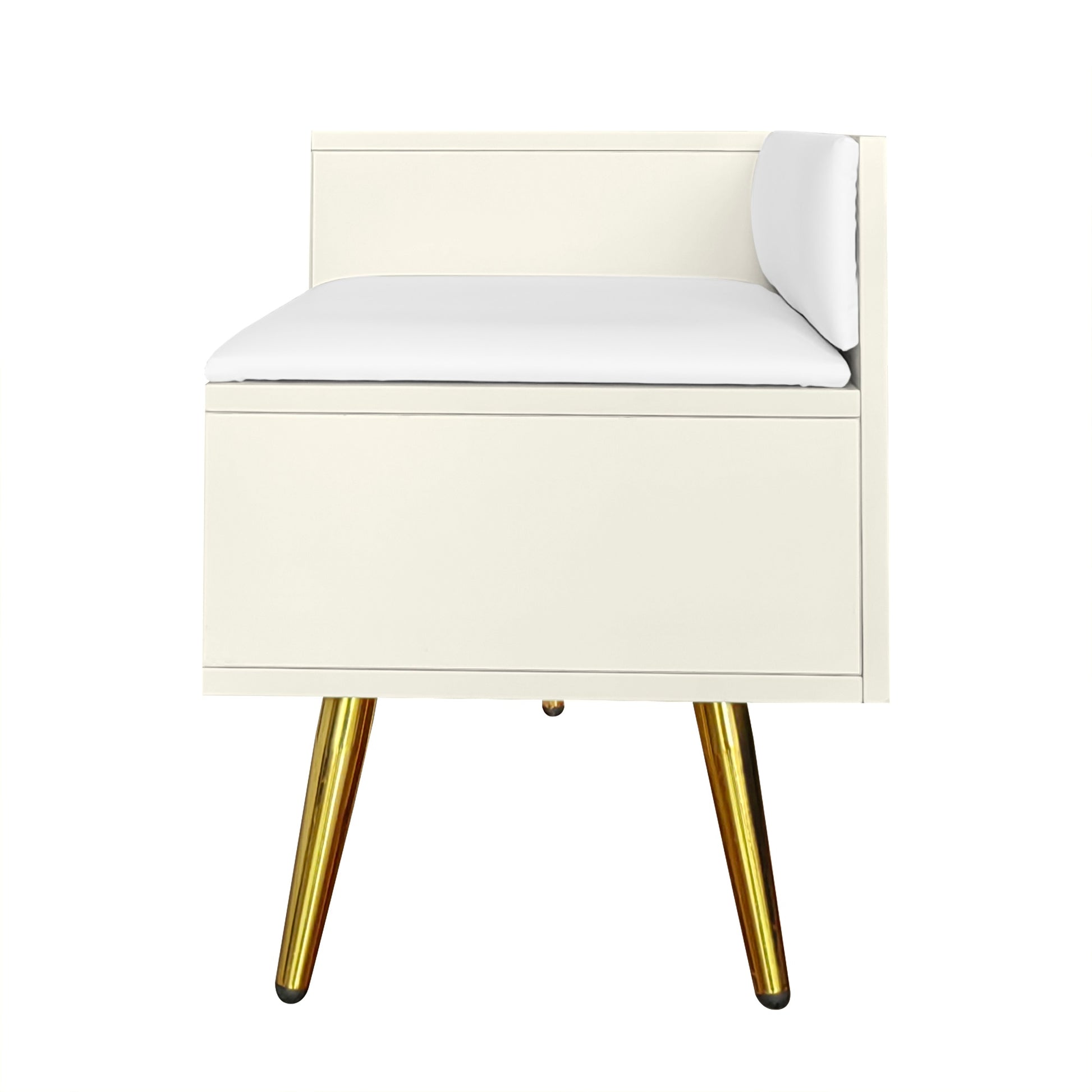 Modern Shoe Storage Bench With Hidden Storage And Upholstered Cushions For Bedside, Living Room And Entryway Antique White Antique White Mdf Metal