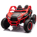 24V Two Seater Kids Ride On Utv W Parents Control,20In Seat Width,400W Super High Power,Four Wheel Suspension,Bluetooth,Mp3,Usb,Led Light,Horn,Rear Storage Space,Speeds 3.73 4.97Mph For Kids Aged 3 . Red 100 149 Lbs Polypropylene