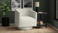 Bralin White Swivel Accent Chair White Foam Engineered Wood