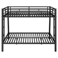 Full Xl Over Queen Metal Bunk Bed With Ladder And Guardrails, Black Expected Arrival Time: 9.7 Box Spring Not Required Full Xl Black Metal Metal
