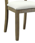 Karsen Beige Linen & Rustic Oak Finish Side Chair Set Of 2 Beige,Oak Linen,Synthetic Wood