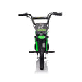 24V14Ah Kids Ride On 24V Electric Toy Motocross Motorcycle Dirt Bike Xxl Large,Speeds Up To 14.29Mph,Dual Suspension, Hand Operated Dual Brakes, Twist Grip Throttle, Authentic Motocross Bike Geometry Green Polypropylene