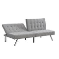 Wood Frame, Stainless Leg, Futon, Sofa Bed Grey Grey Fabric 2 Seat