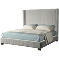 King Upholstered Bed In A Box Light Gray Box Spring Required King Light Gray Upholstered