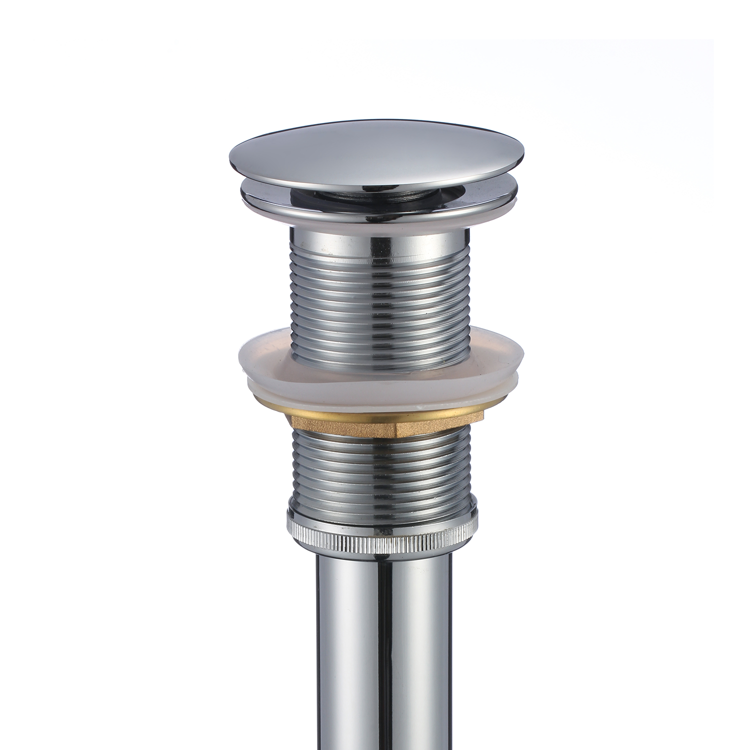 Dax Round Vanity Sink Pop Up Drain Without Overflow Chrome Brass