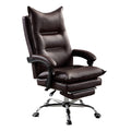 Contemporary Office Chair Upholstered 1Pc Comfort Adjustable Chair Relax Office Chair Work Brownpadded Armrests Brown Office Contemporary,Modern Office Chairs Tufted Back Adjustable Height Faux Leather,Metal