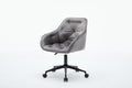 Elegent Velvet Office Chair With Wheels, Makeup Vanity Chair Height Adjustable For Teens Women Girls, Comfy Swivel Modern Leisure Armchair For Home Office, Bedroom, Study And Vanity. Gray Gray Primary Living Space Luxury,Modern Foam Iron