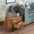 Deoss Walnut Finish Accent Table Walnut Synthetic Wood