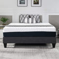 1Pc Contemporary Upholstered Platform Bed Full Size Linen Like Polyester Fabric Steel Grey Wood Frame Bedroom Box Spring Not Required Full Steel Gray Wood Primary Living Space Contemporary Bed Frame Polyester Wood