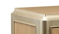 Dodie Console Cabinet, Oak Sunburst Pattern & Taupe Champaign Finish Ac02504 Oak Wood